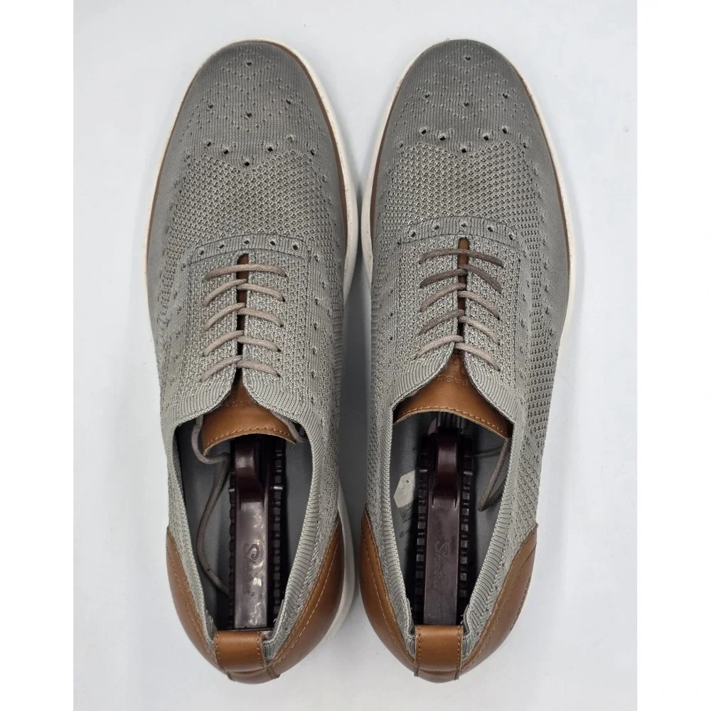 G.H.‎ Bass Kole Knit Mens 12 Gray Tan Slip On Casual Dress Shoes 713211XK36